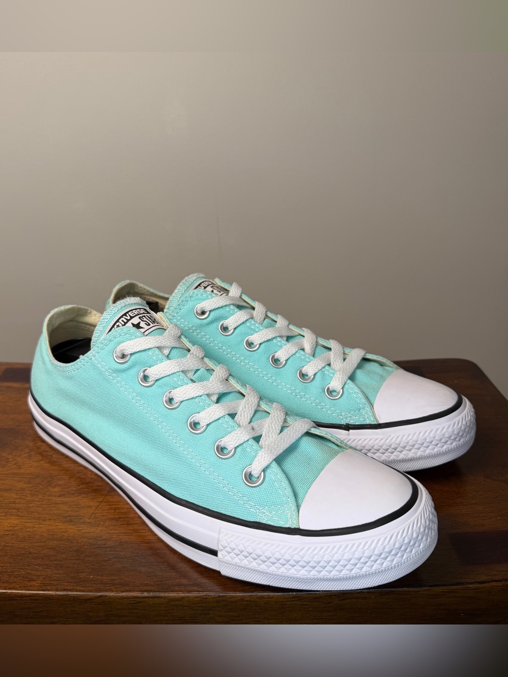 Converse Chuck Taylor All Star Low Top Aqua Teal Canvas M8 W10 Excellent
